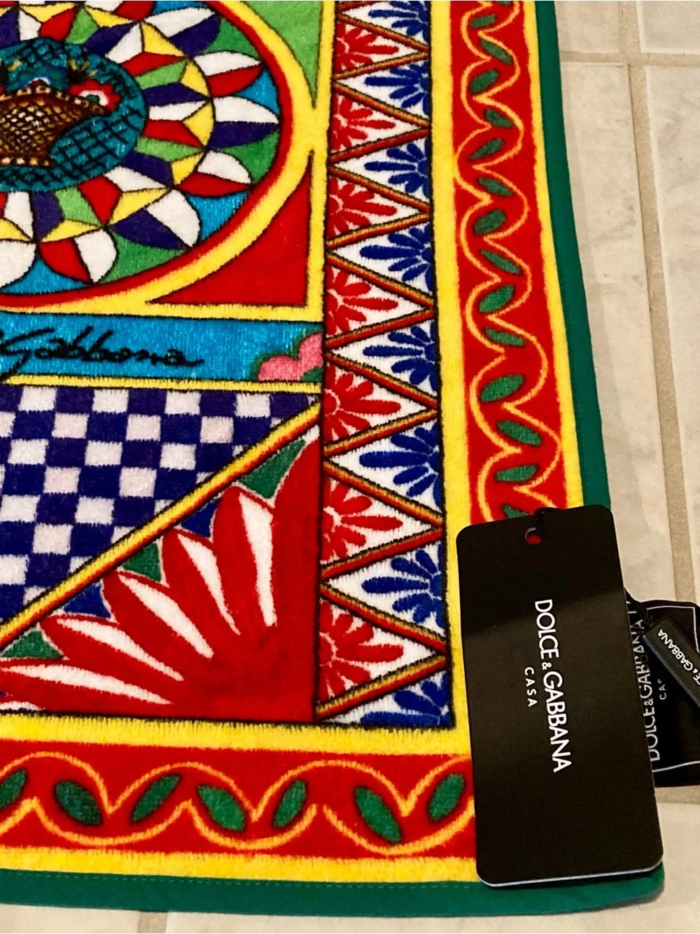NWT Dolce and Gabanna Casa Carretto Siciliano guest towel